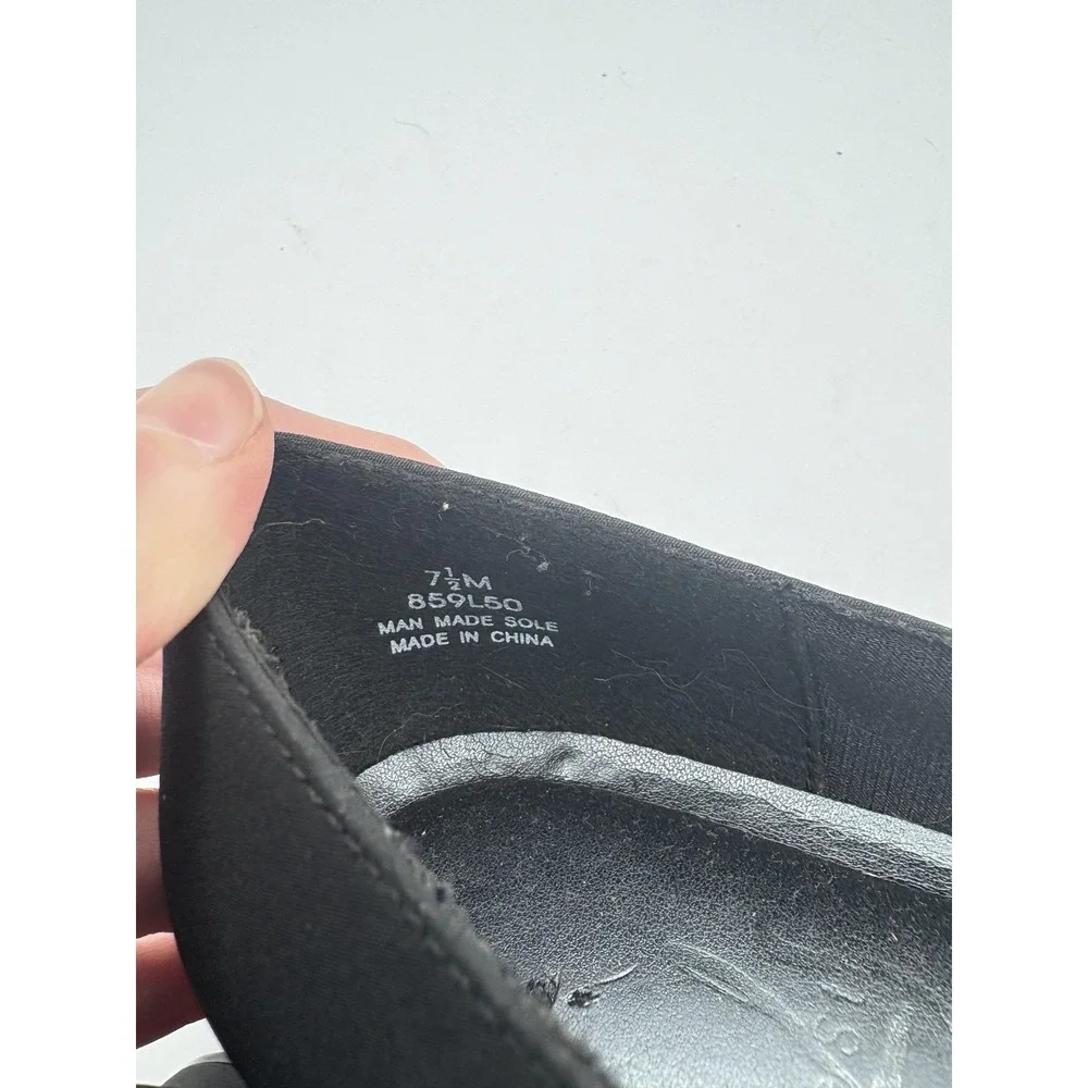 LifeStride Shoes Womens Size 7.5 Black Mary Jane Rhinestone Block Heel‎ Pumps